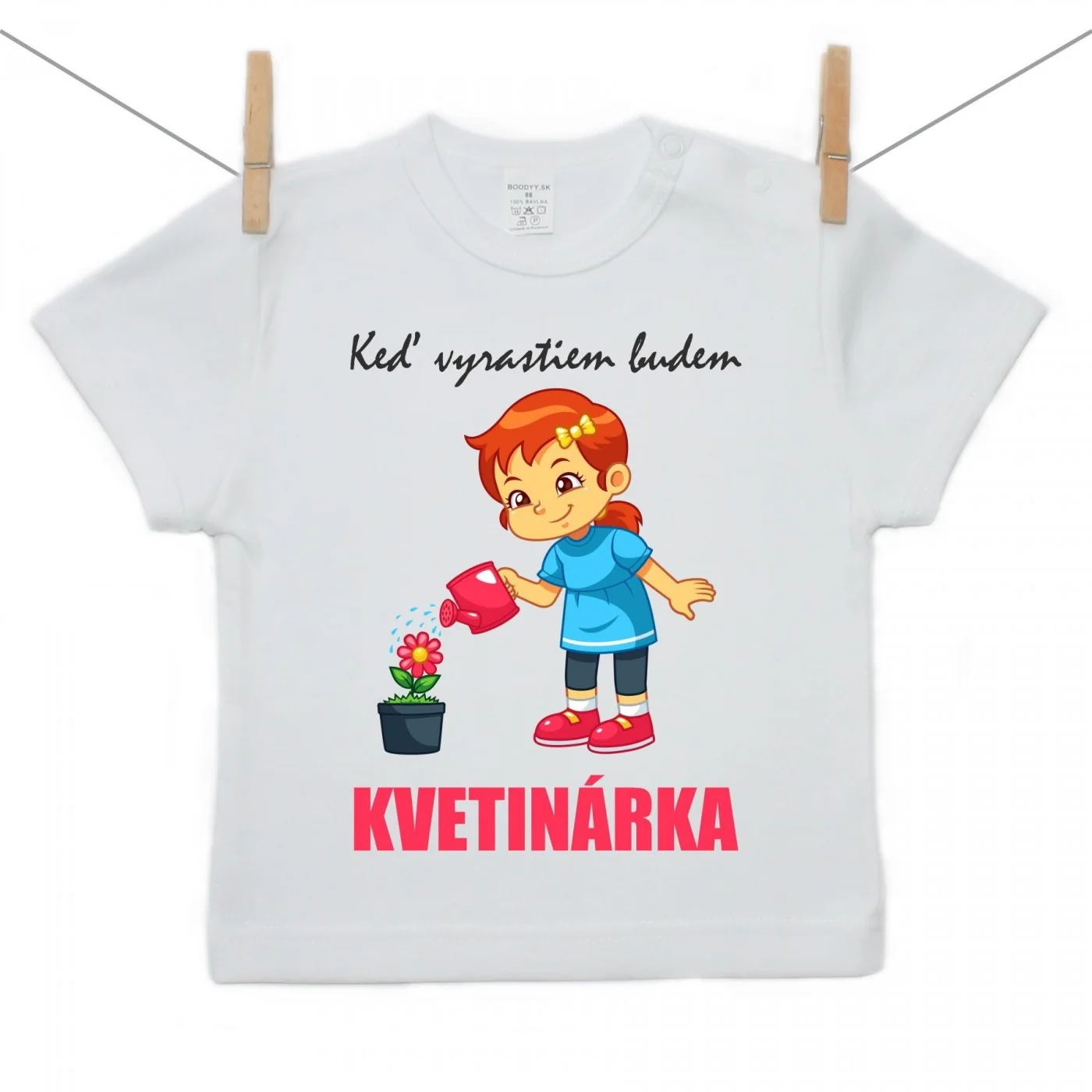 Boodyy Tričko s krátkym rukávom Keď vyrastiem budem kvetinárka Veľkosť: 104