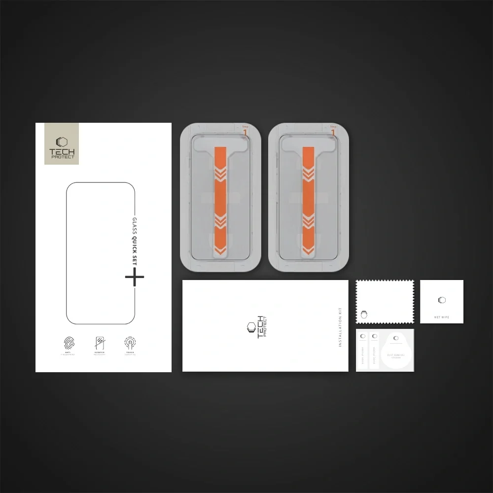 Tech-Protect Quick Set 2x ochranné sklo na iPhone 15 / 16, čierne