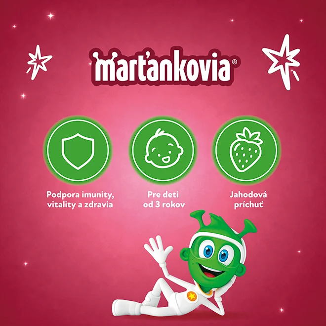STADA Marťankovia s Imunactivom jahoda 1×30 tbl, výživový doplnok