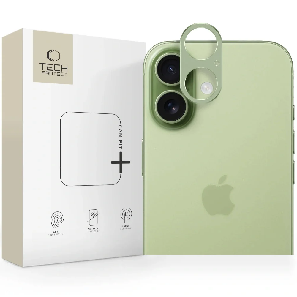 Tech-Protect CamAlloy Fit ochranné sklo na kameru na iPhone 17, zelené