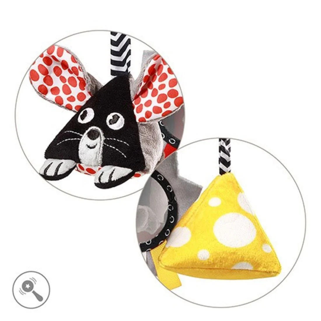 Kontrastná kolotoč Mouse pre bábätko