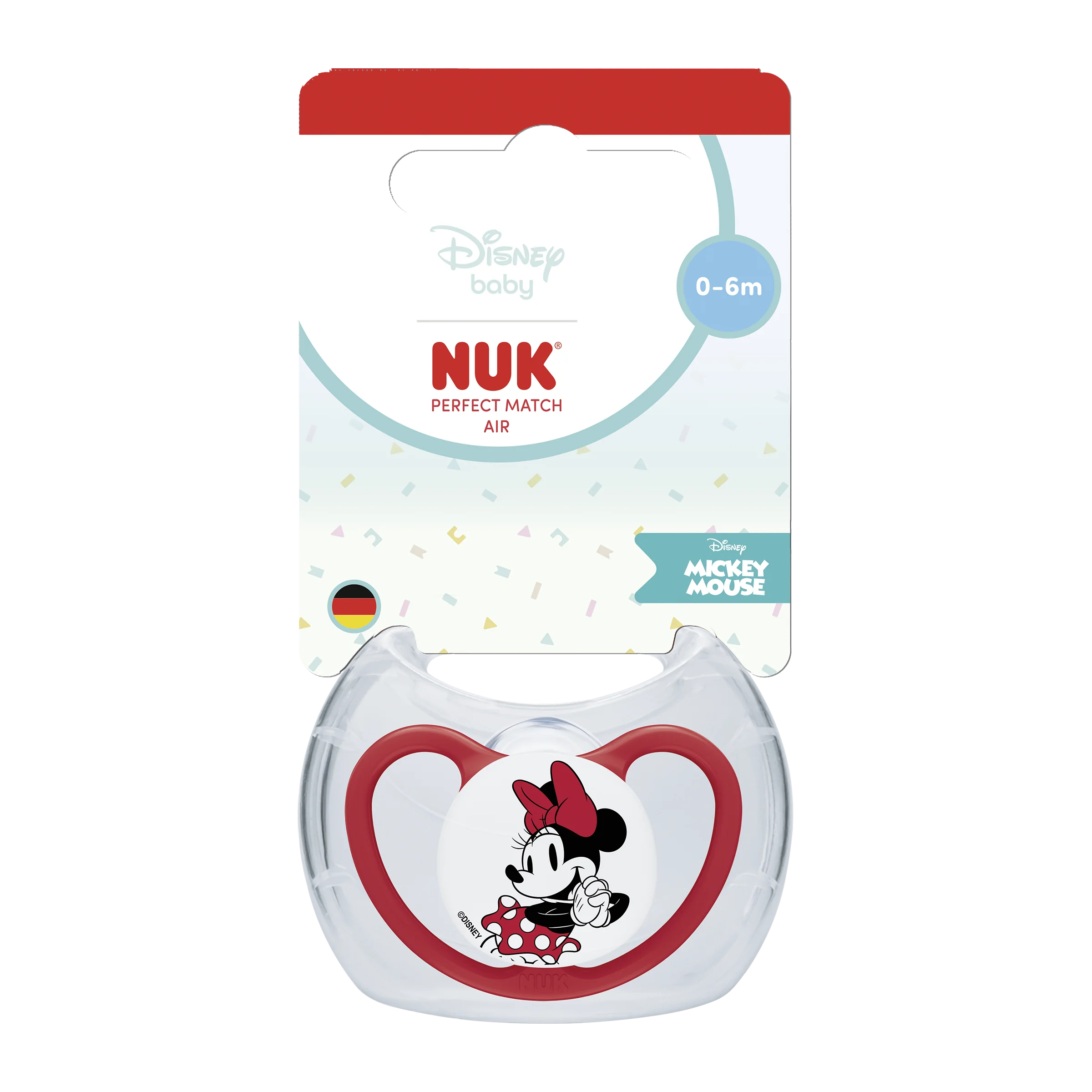 NUK cumlík Perfect Match AIR Mickey RED 0-6m 1 ks