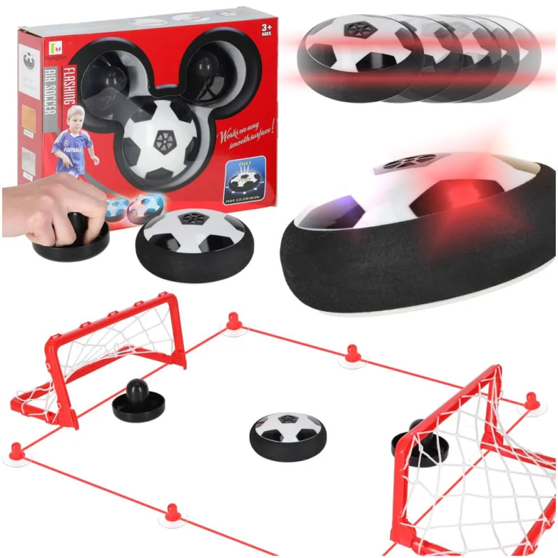 Hoverball na stôl – svietiaca lopta + 2 bránky a raketky (air hockey efekt)