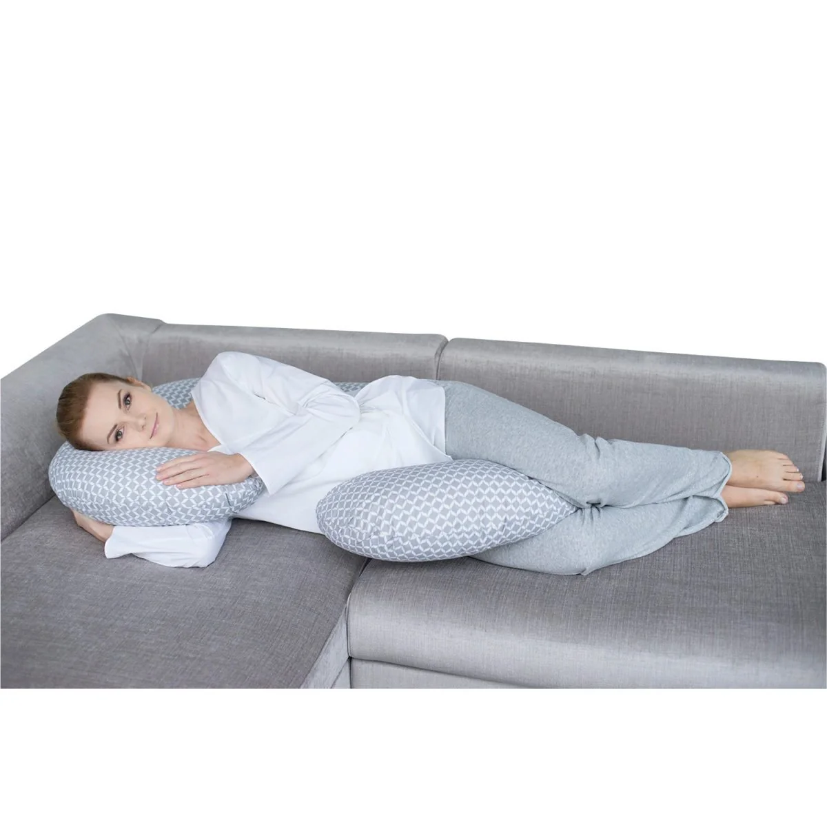 MOTHERHOOD Vankúš tehotenský Sleepy-C Grey Classics 1×1 ks, tehotenský vankúš