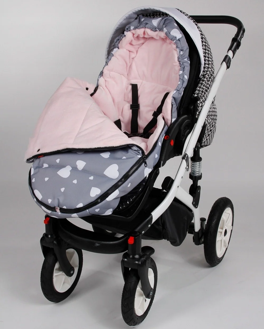 Baby Nellys Fusak maxi s Minky 105x50cm - Flowers, sivý