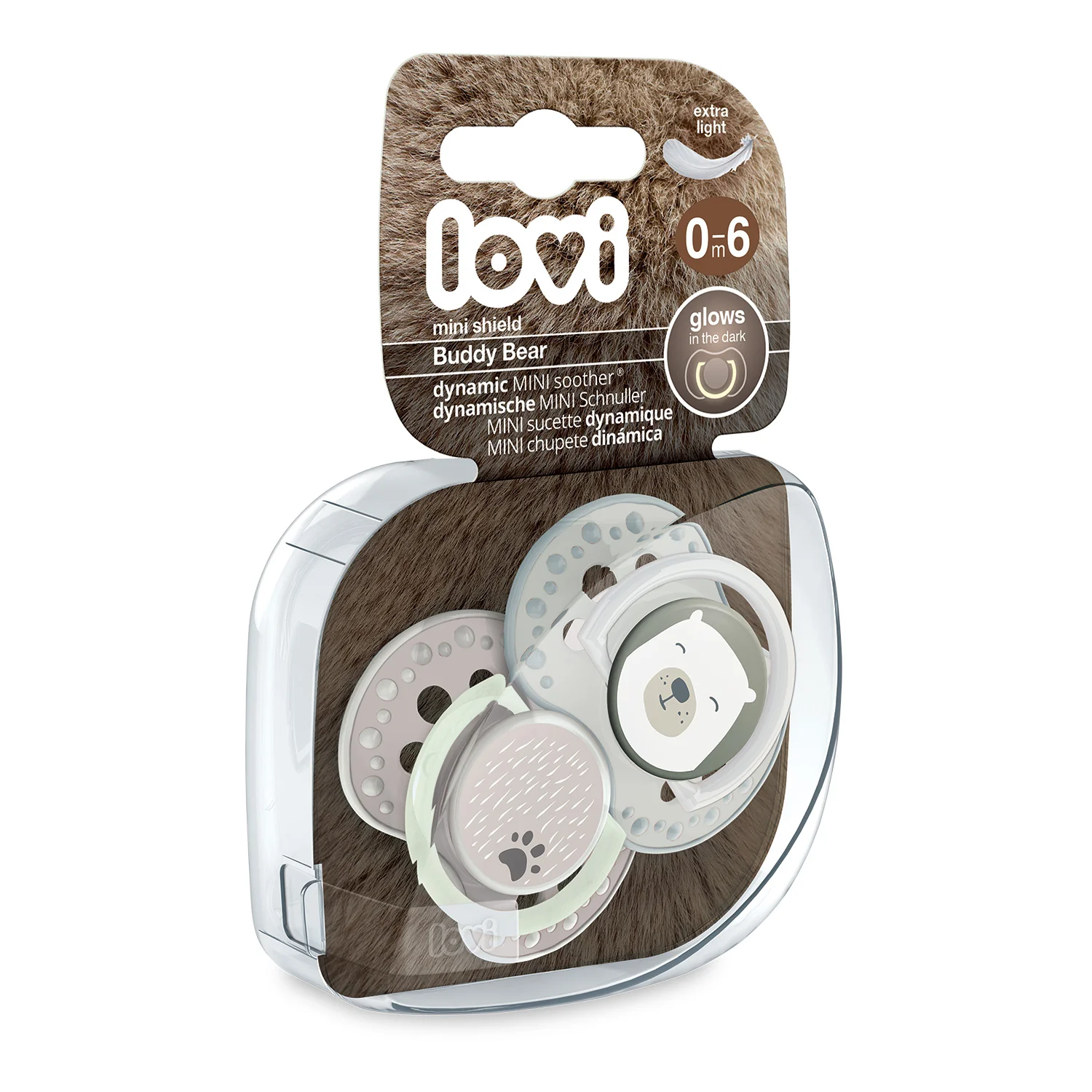 LOVI Cumlík silikónový dynamický 0-6m Buddy Bear 2 ks