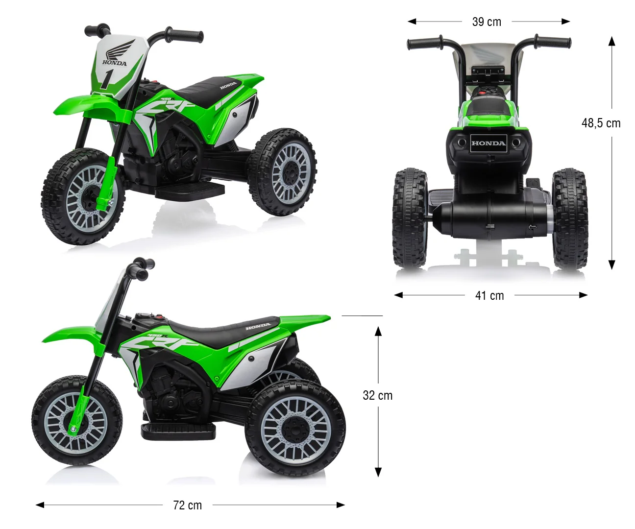 Elektrická motorka Milly Mally Honda CRF 450R zelená , 20C54305
