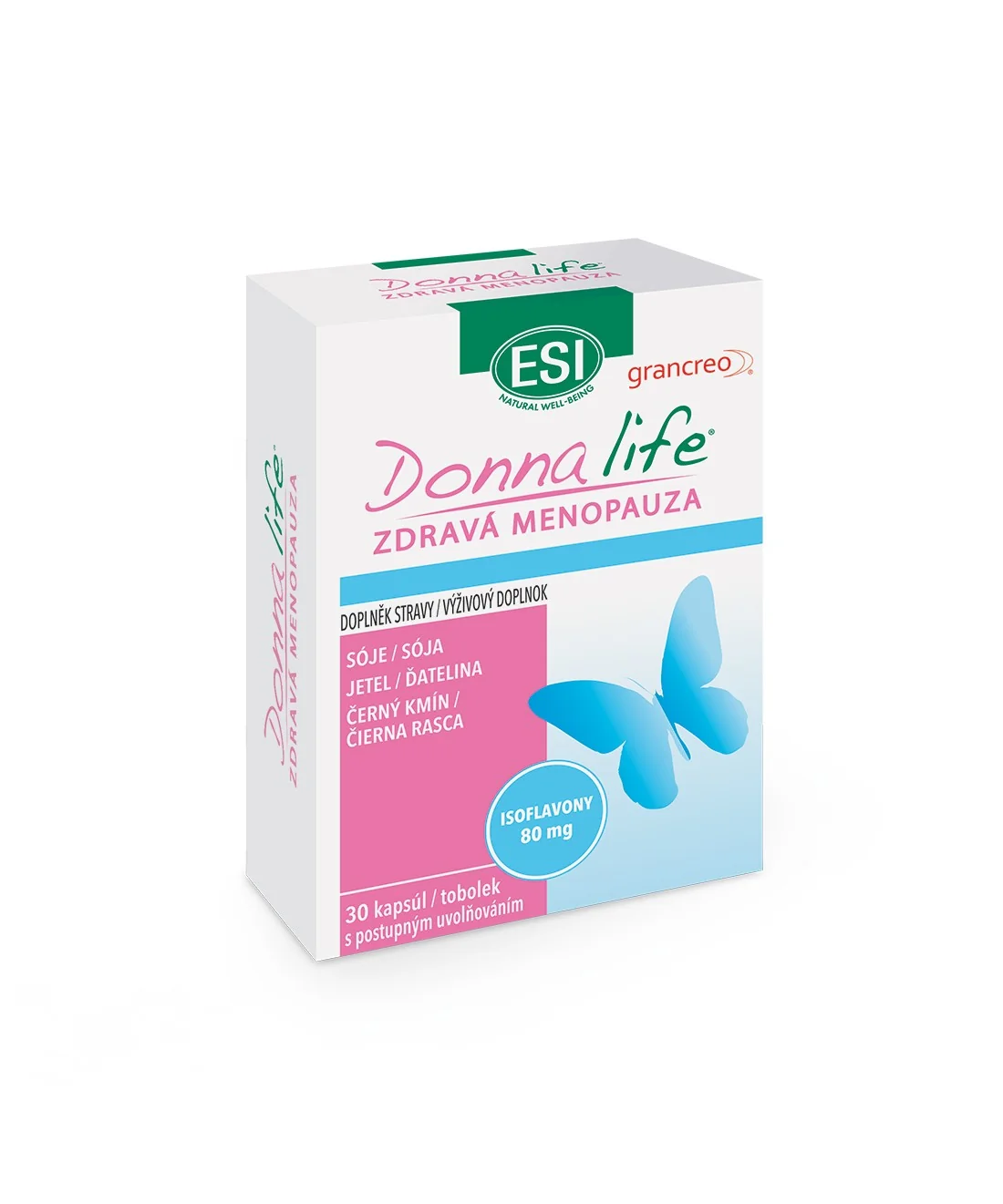 ESI DonnaLife isoflavonoidy 80 mg, menopauza 30 ks
