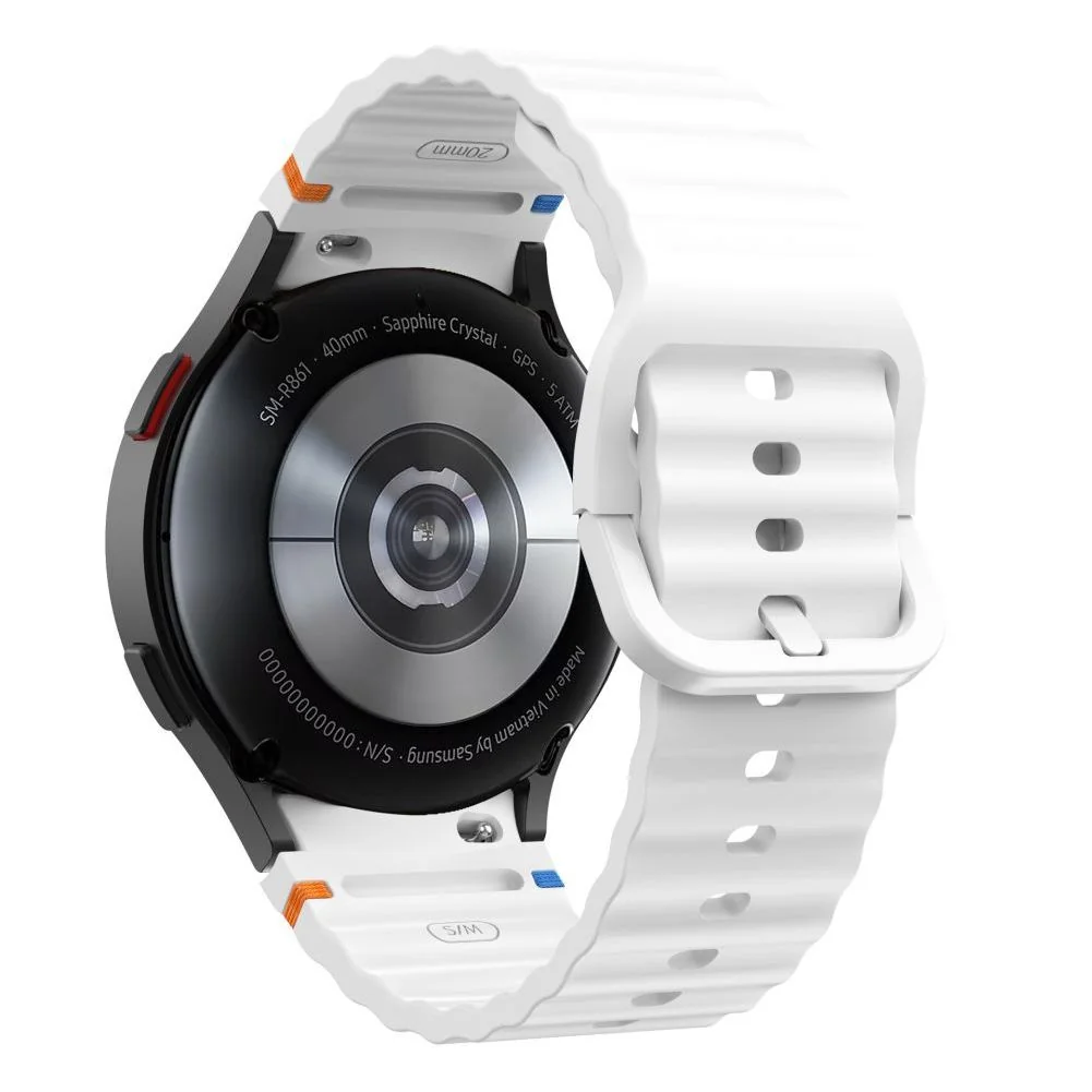 Tech-Protect Silicone Sport remienok na Samsung Galaxy Watch 4 / 5 / 5 Pro / 6 / 7 / FE, white Pro / 6 / 7 / FE, white