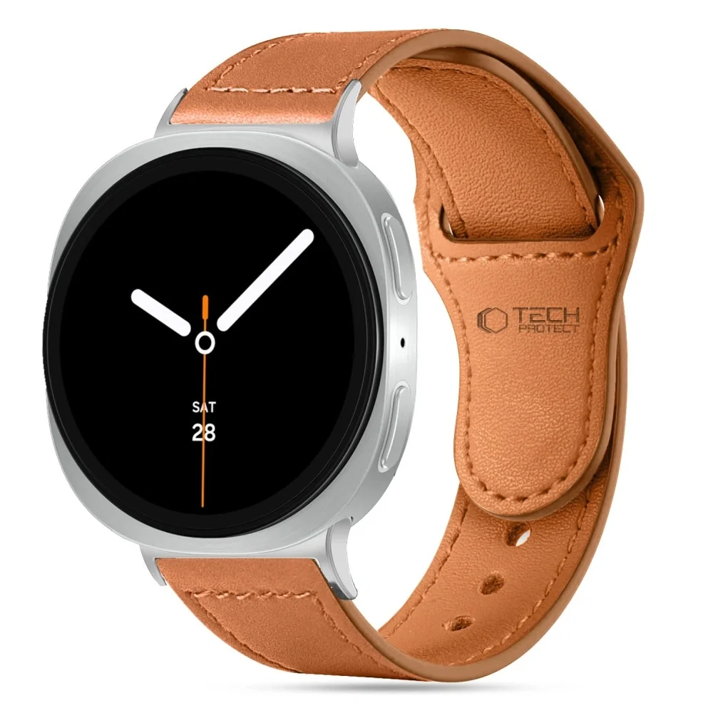 Tech-Protect Leather Fit remienok na Samsung Galaxy Watch 8 / Classic (40 / 44 / 46mm), brown (40 / 44 / 46mm), brown