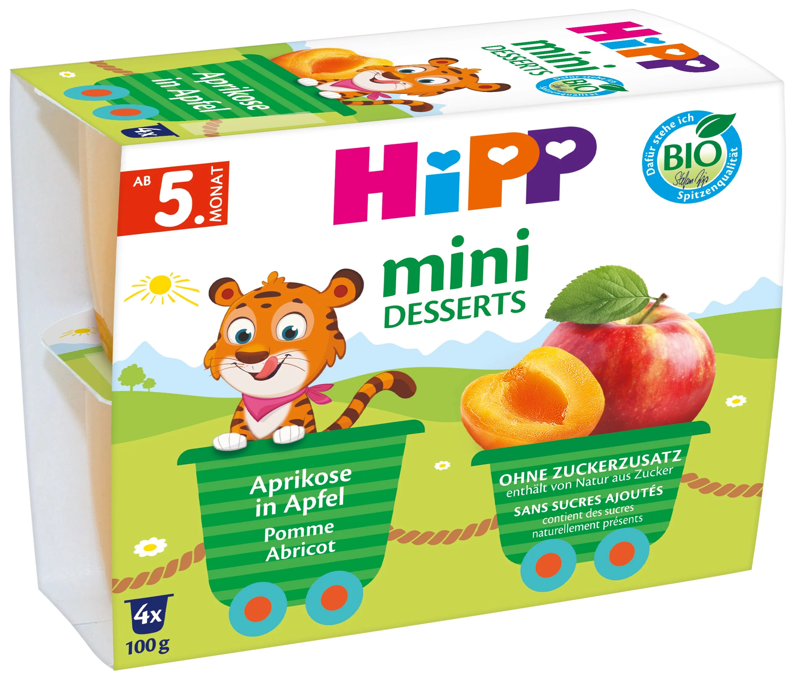 BIO Jablká s marhuľami 4 x 100 g