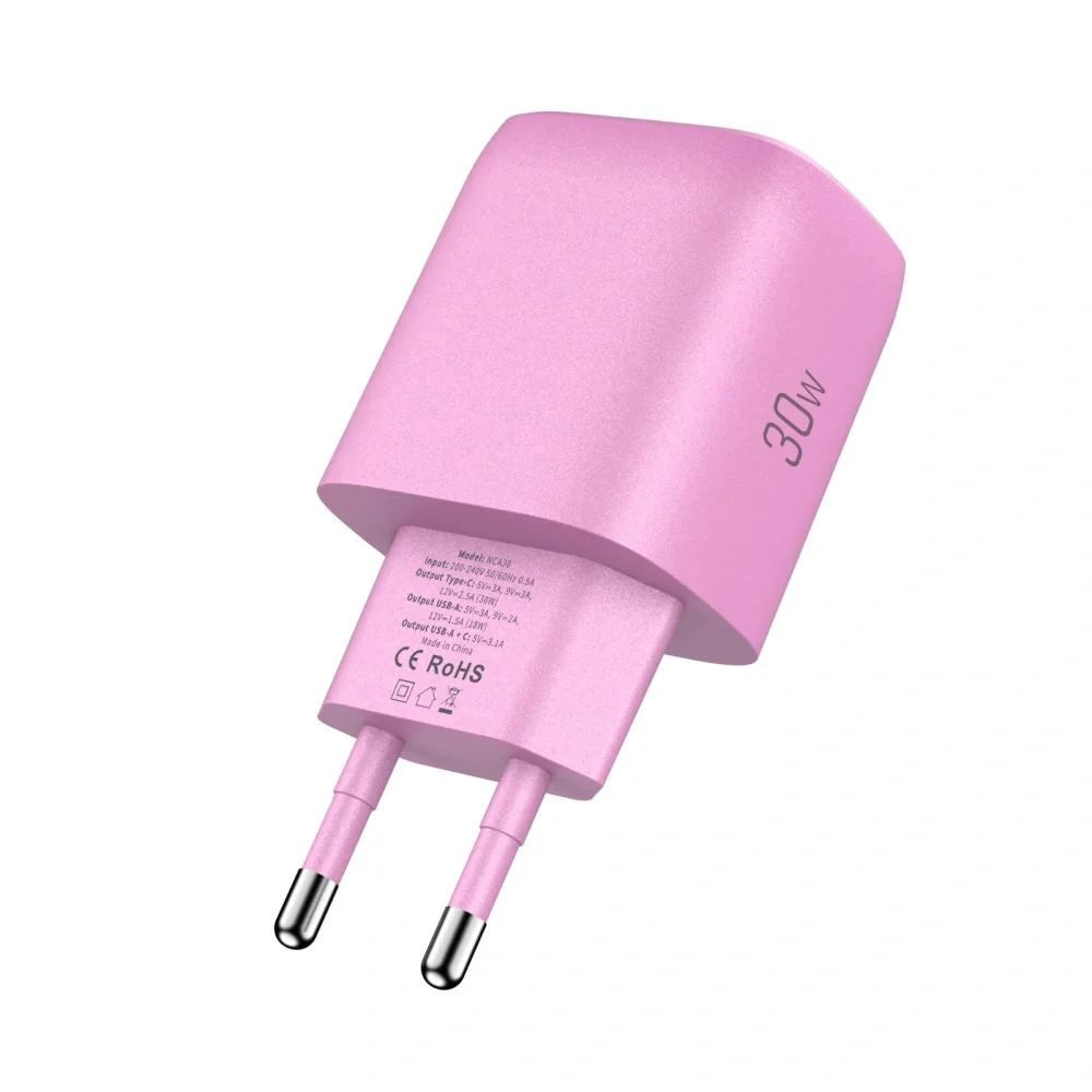 Tech-Protect NCA30 sieťová nabíjačka 30W PD QC, ružová