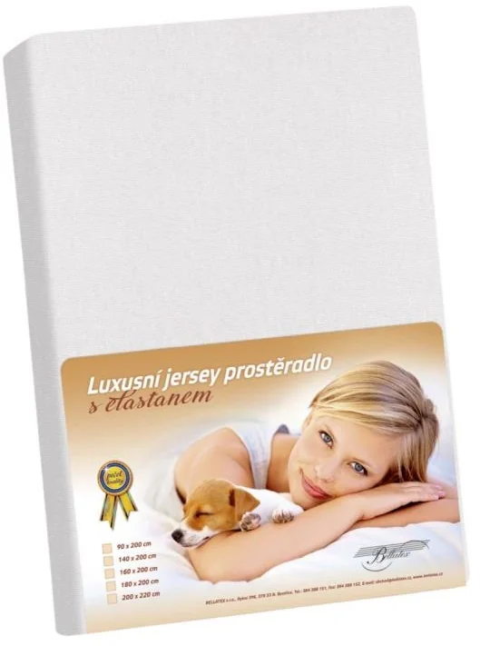 Jersey s elastanom prestieradlo 100x200 301 biela KL8 1×1 ks, posteľná plachta