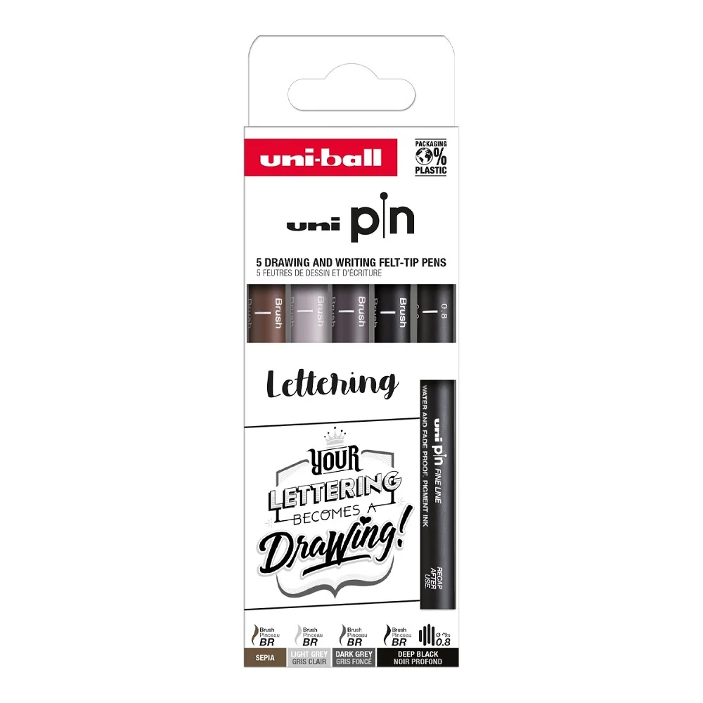 PIN Creative Writing Lettering, sada linerov 5 ks, mix farieb