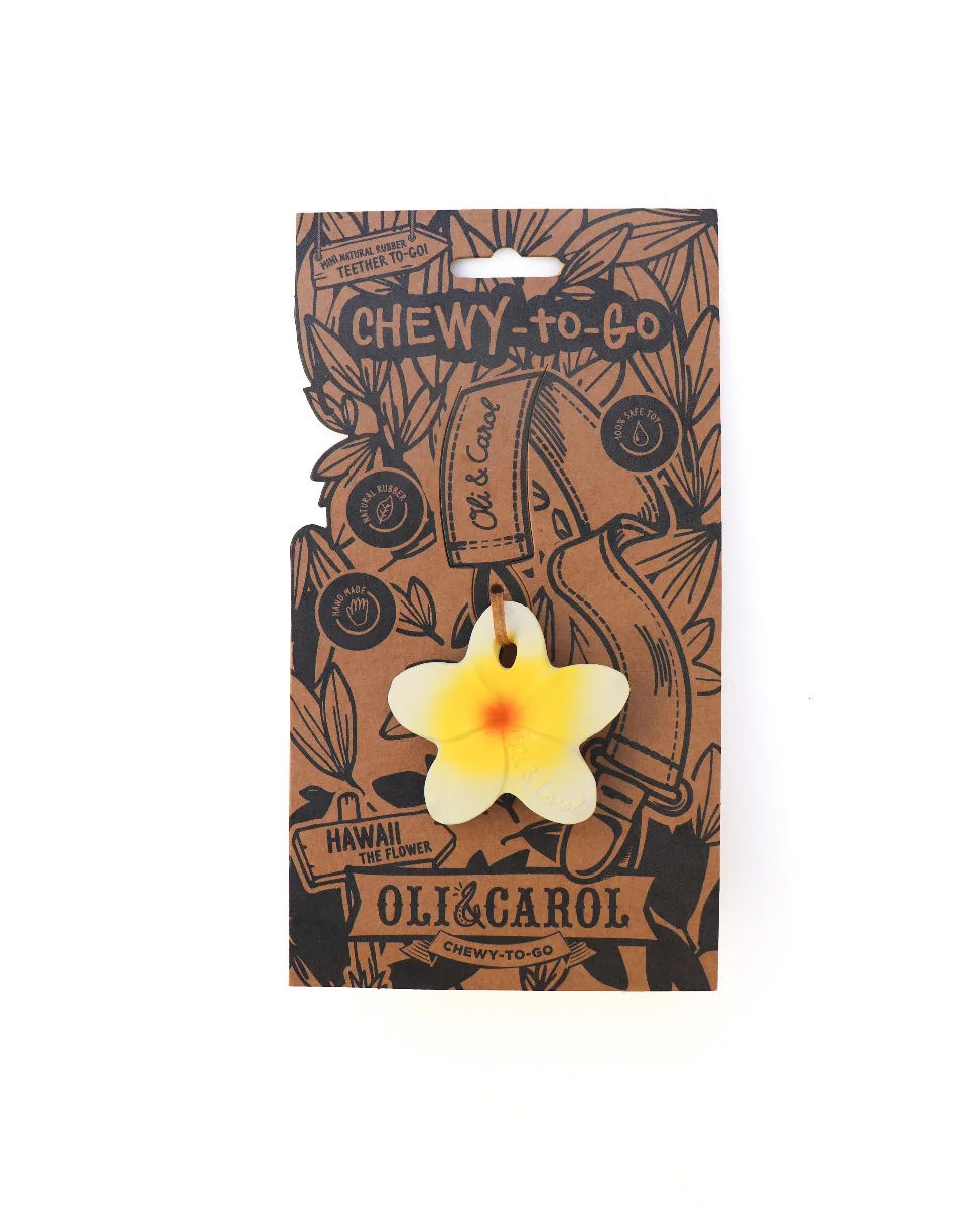 Oli&Carol mini hryzadlo kvet Hawaii the Flower 1×1 ks, kaučukové hryzadlo