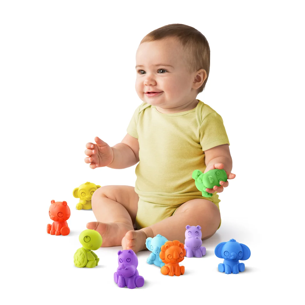 BRIGHT STARTS Hračka zvieratká set 9 ks TropicAnimals, 3m+ 1×1 ks, hračka