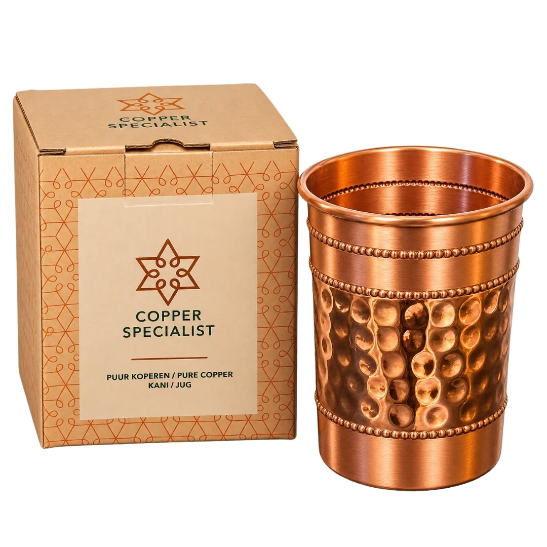 Pohár z čistej medi, čiastočne tepaný – 300 ml / 130 g