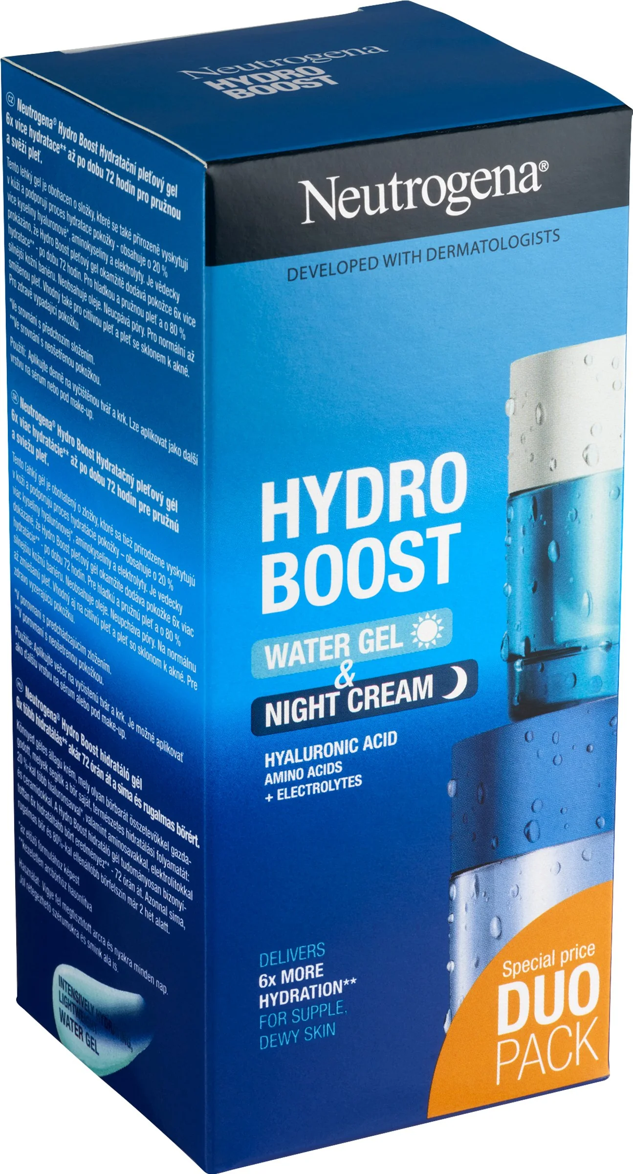 NEUTROGENA® Hydro Boost DUOPack hydratačný pleťový gél + nočný krém 2x50ml 2×50ml, hydratačný krém