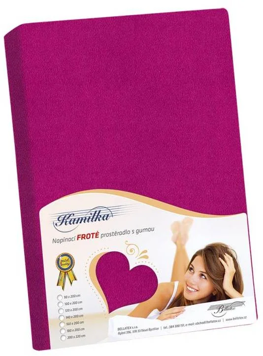 Froté prestieradlo 120x200 012 fuchsiová K10 1×1 ks, posteľná plachta