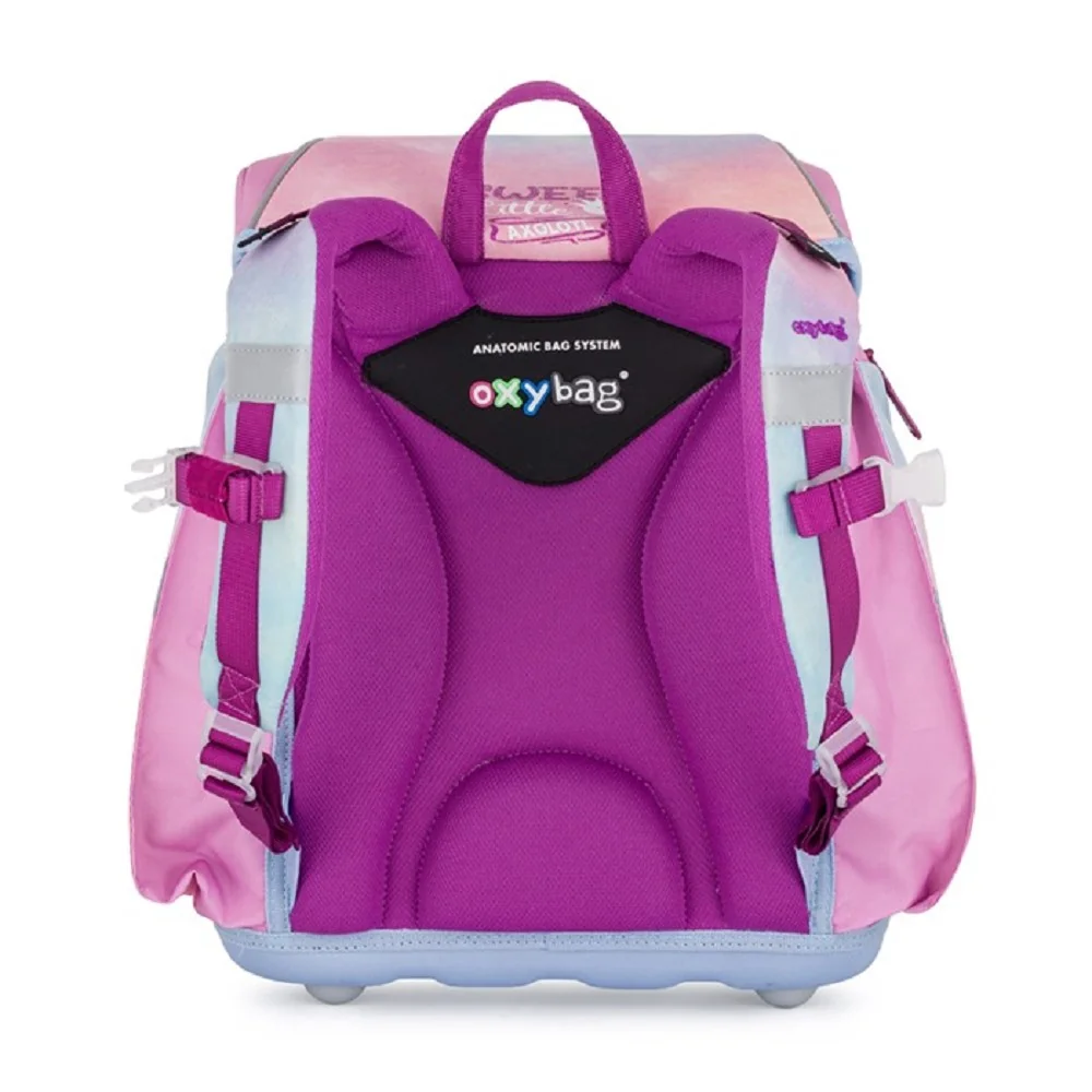 Školská aktovka PREMIUM LIGHT Axolotl modrá, ergonomická