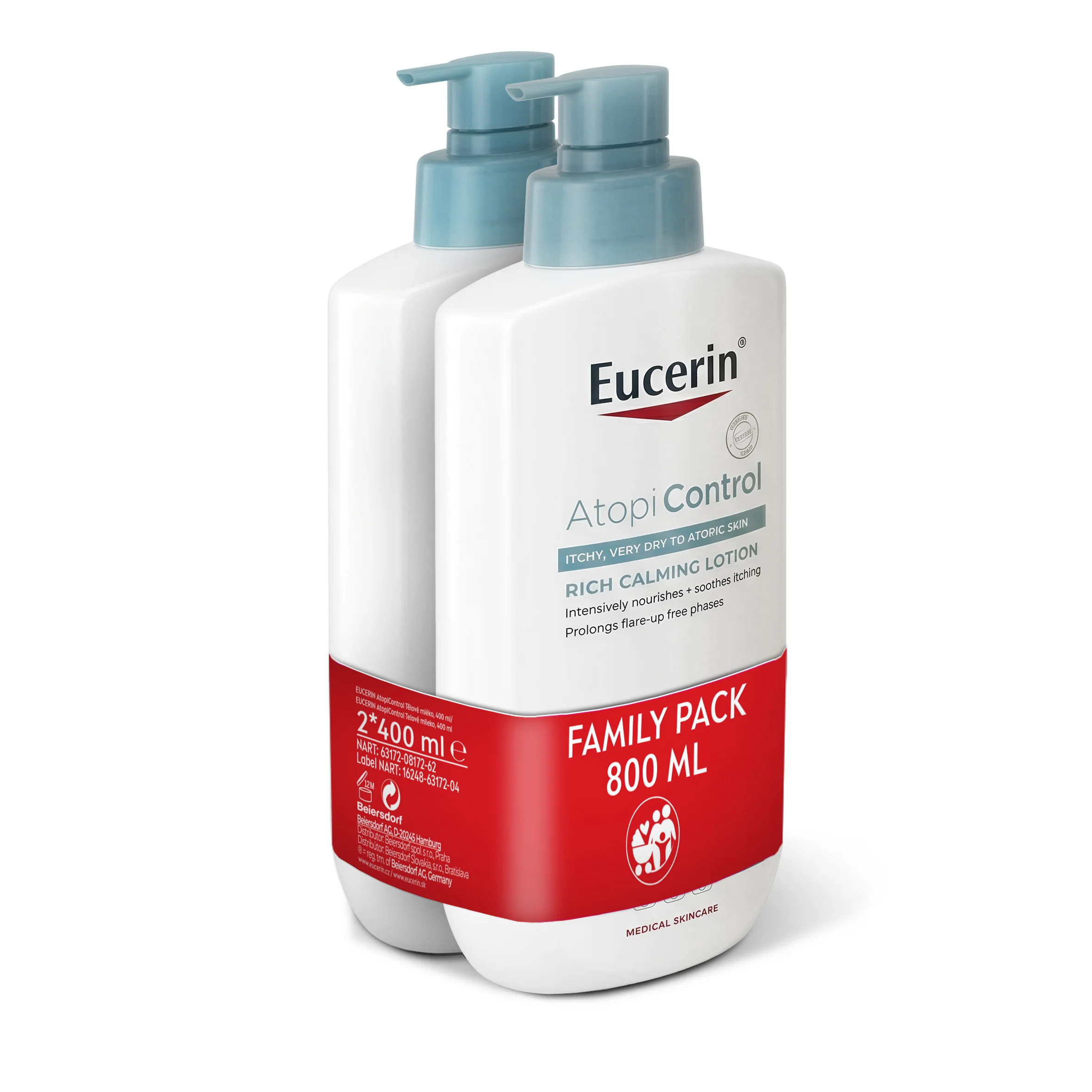 Eucerin AtopiControl Telové mlieko FAMILY PACK 2×400 ml