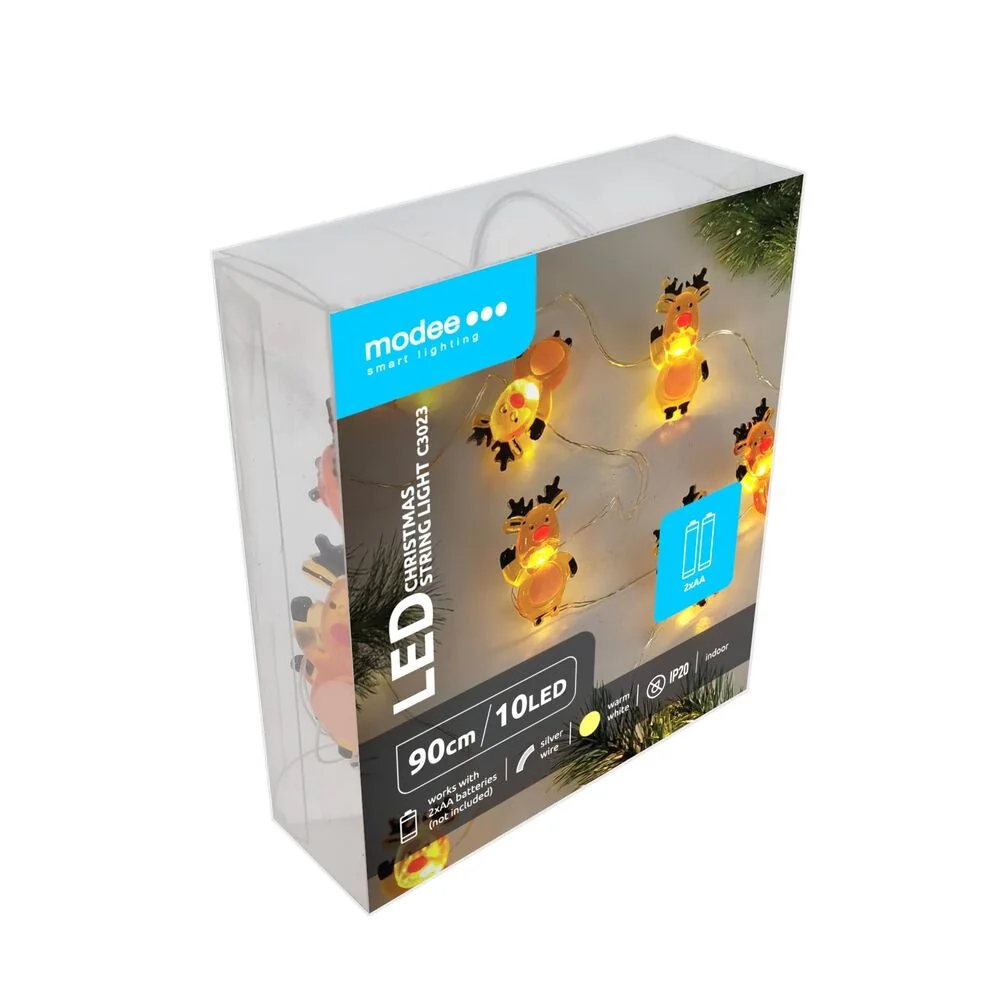 Modee Lighting LED dekorácia 10 LED 90cm sobík 2xAA batérie