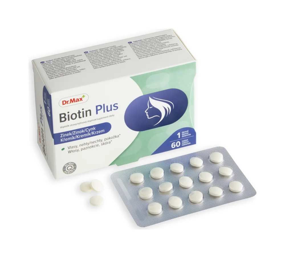 Dr. Max Biotin Plus 1×60 tbl, pre zdravé vlasy, nechty a pleť