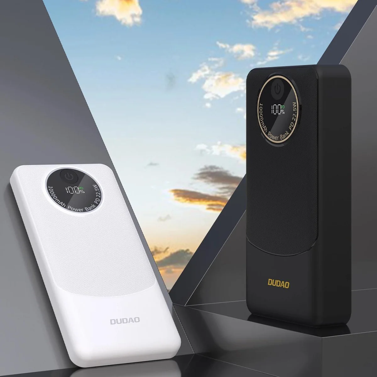 Dudao K12 Power Bank 10000mAh 2x USB / USB-C 22.5W, čierny