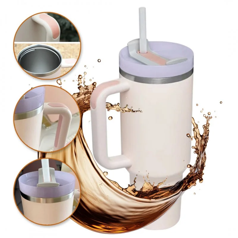 Livefy pohár so slamkou Happycup 1l, béžový