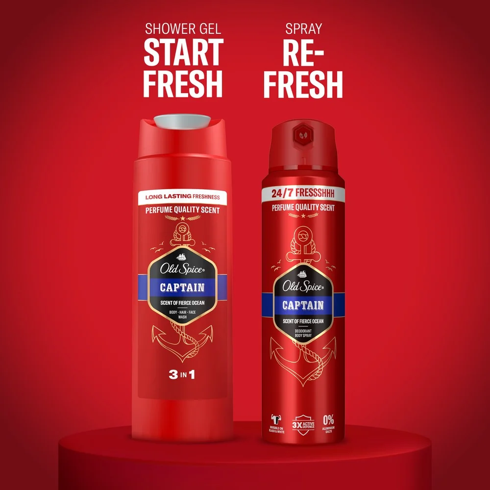 Old Spice darčeková sada Outdoor Explorer s dezodorantom v spreji a sprchovým gélom Captain 1 set