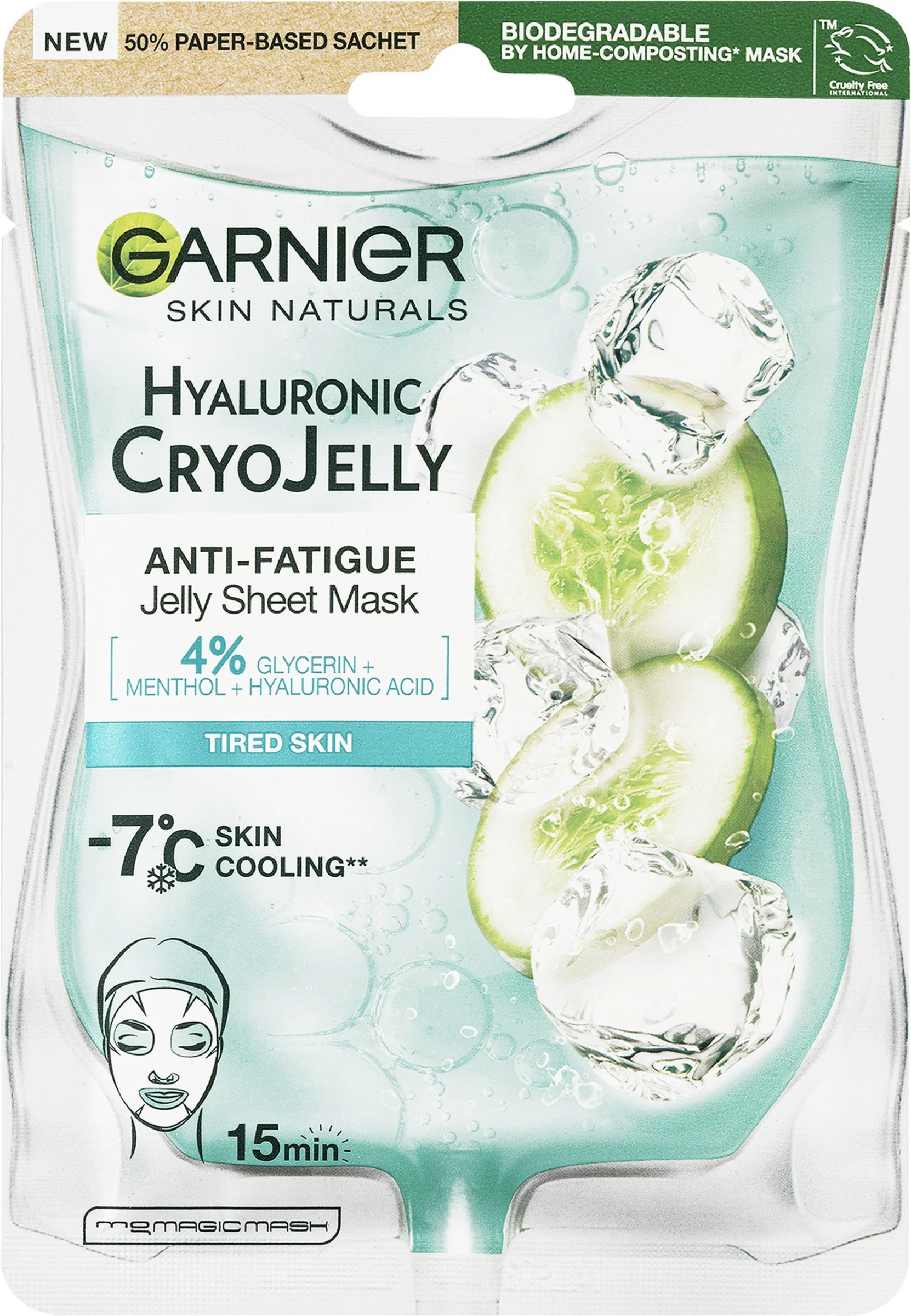 Garnier Cryo Jelly textilná pleťová maska s chladivým efektom -7 °C, 27 g 1×27 g, pleťová maska
