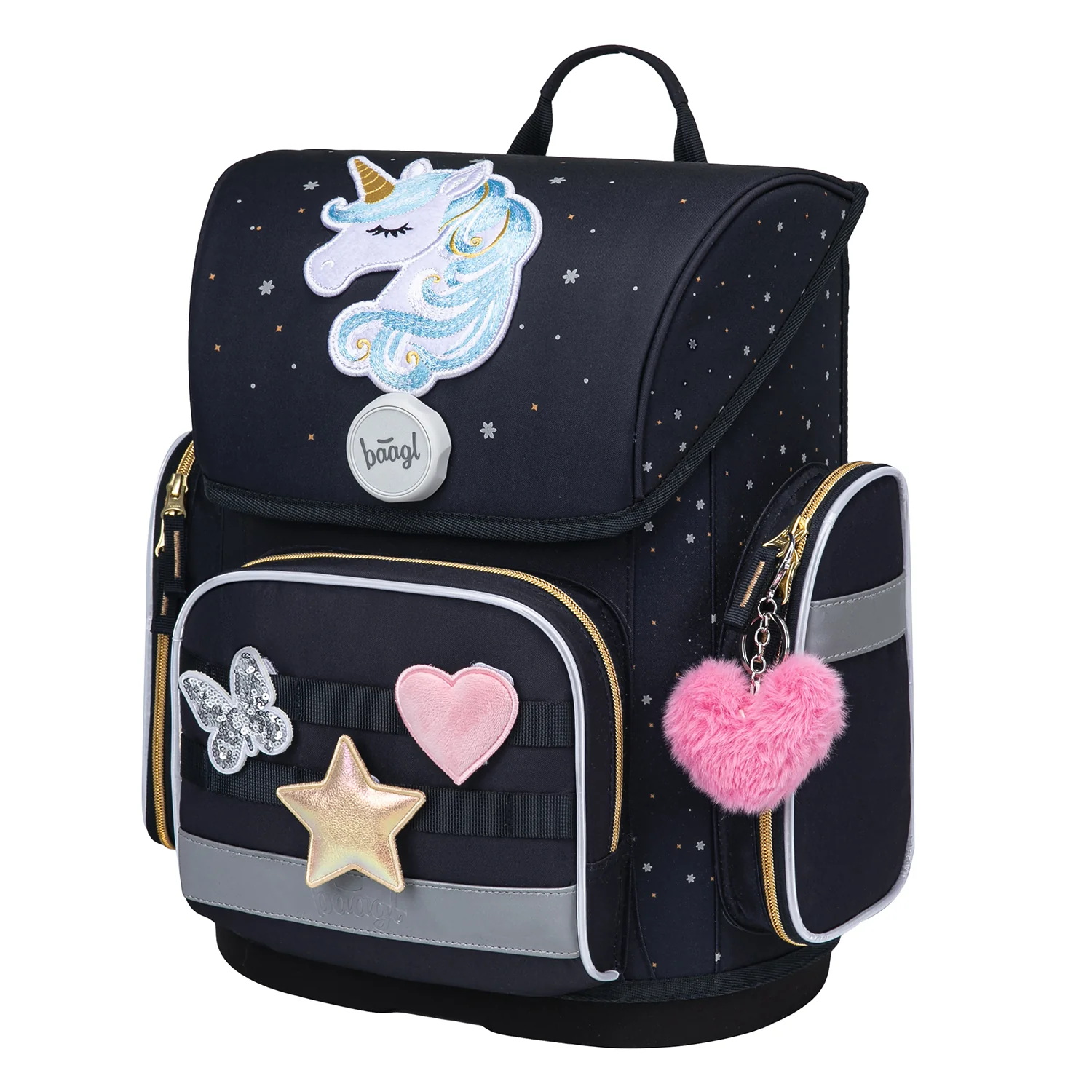 Školská aktovka Ergo Unicorn Gold anatomická, zlatá