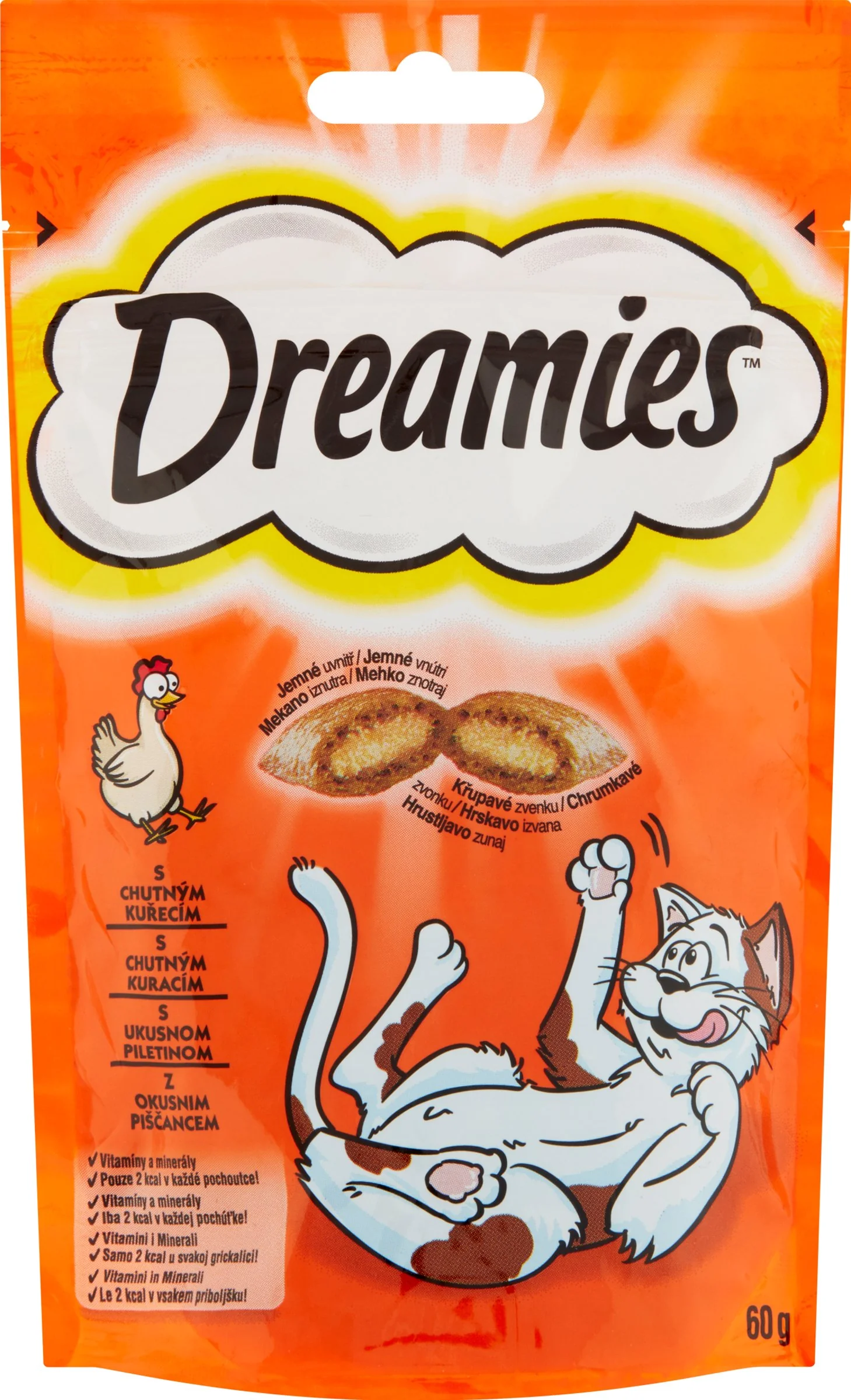 Dreamies Vankúšiky Kura 1×60g, maškrta pre mačky