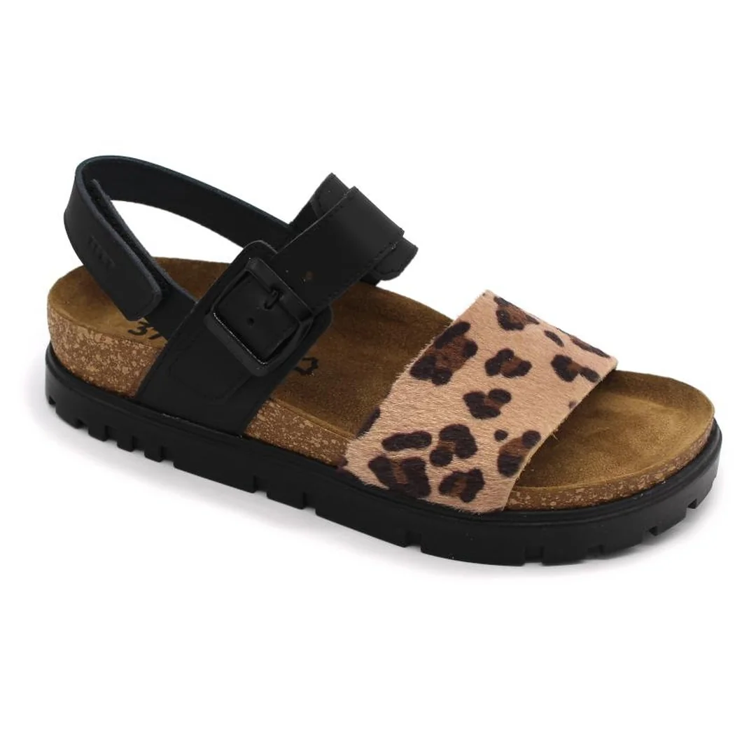 6302 Dámske zdravotné korkové sandále 41 - 26cm, čierna, 3,5 cm