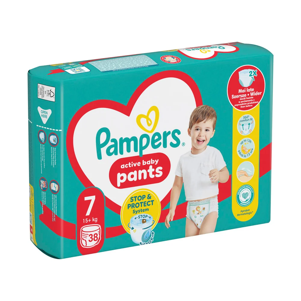 PAMPERS PANTS JP S7 15KG+ 38KS 1×38 ks, detské plienkové nohavičky