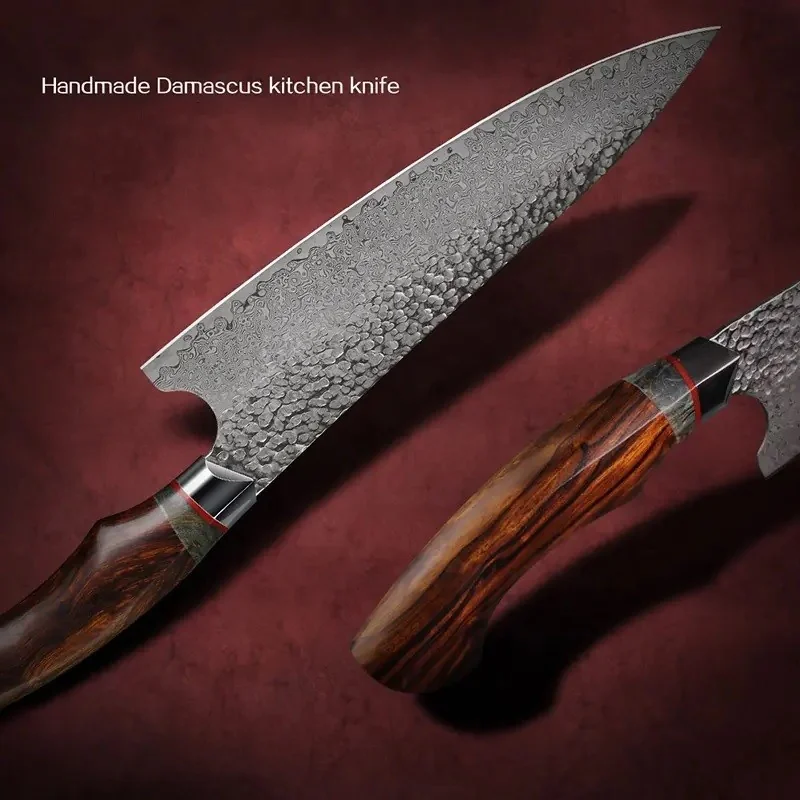Damaškový kuchynský nôž Haruto-Hnedá 1 x 33cm, 212g, čepeľ 20,5cm