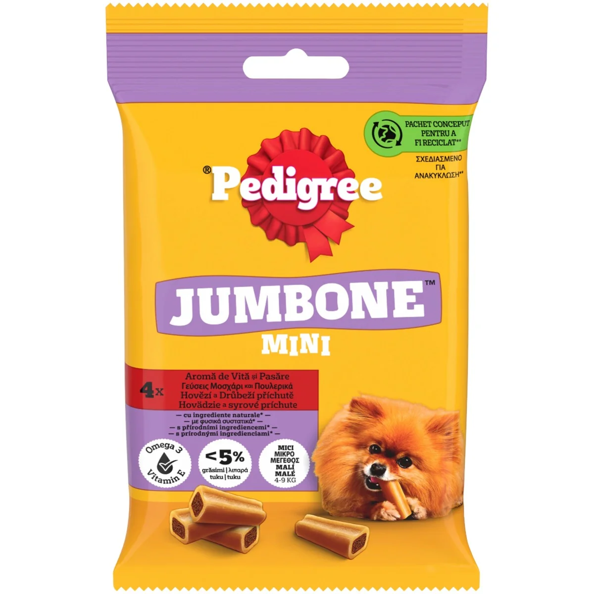 PEDIGREE pochúťka Jumbone Mini s hovädzím 160g 1×160 g, pochúťka pre psy