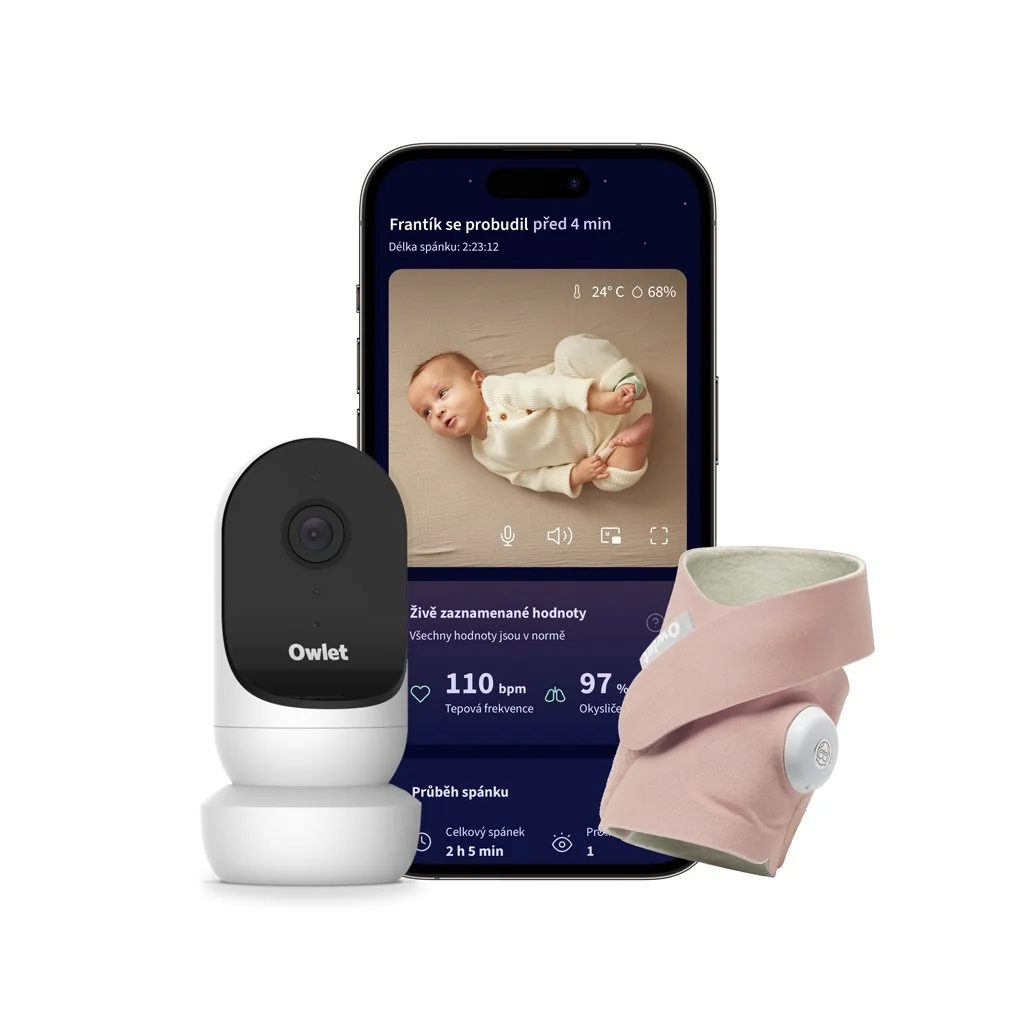 Ponožka inteligentná Dream Sock a kamera Owlet Cam 2 Matne ružová