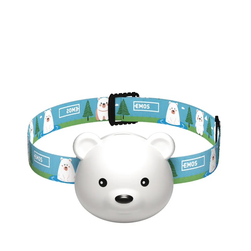 EMOS LED nabíjacia čelovka medveď, 80 lm, 500 mAh 1 ks