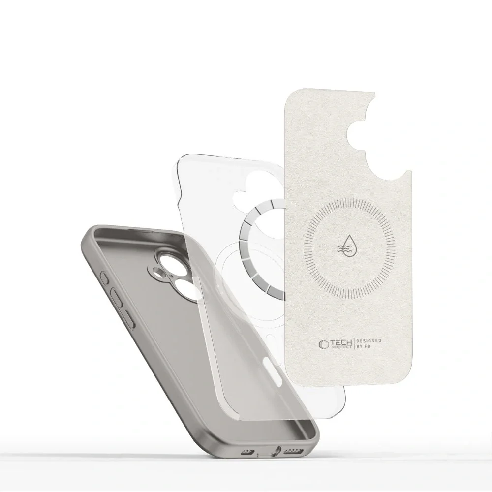 Tech-Protect Liquid Silicone MagSafe kryt na iPhone 16e, sivý