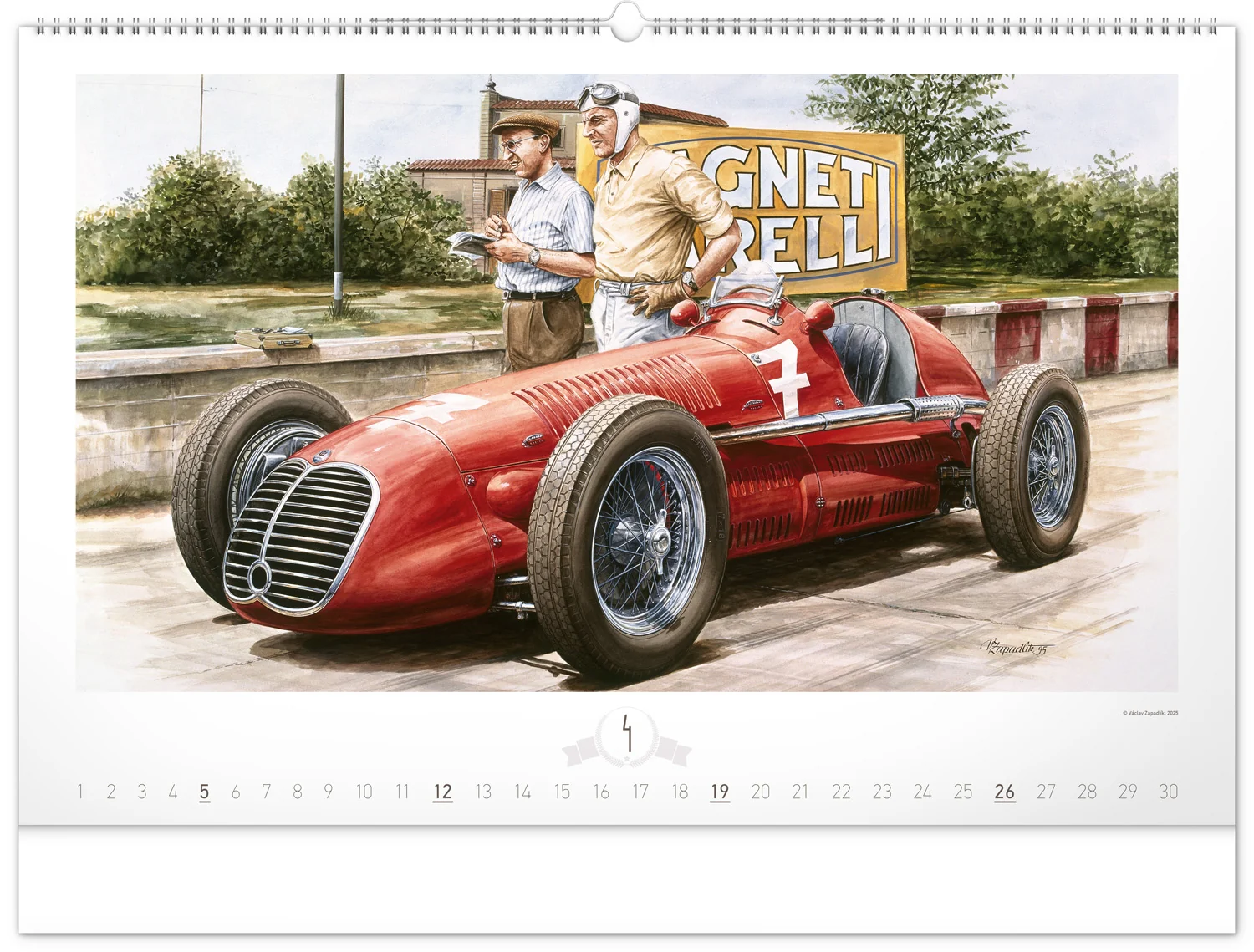 NOTIQUE Nástenný kalendár Oldtimers – Václav Zapadlík 2026, 64 x 42 cm