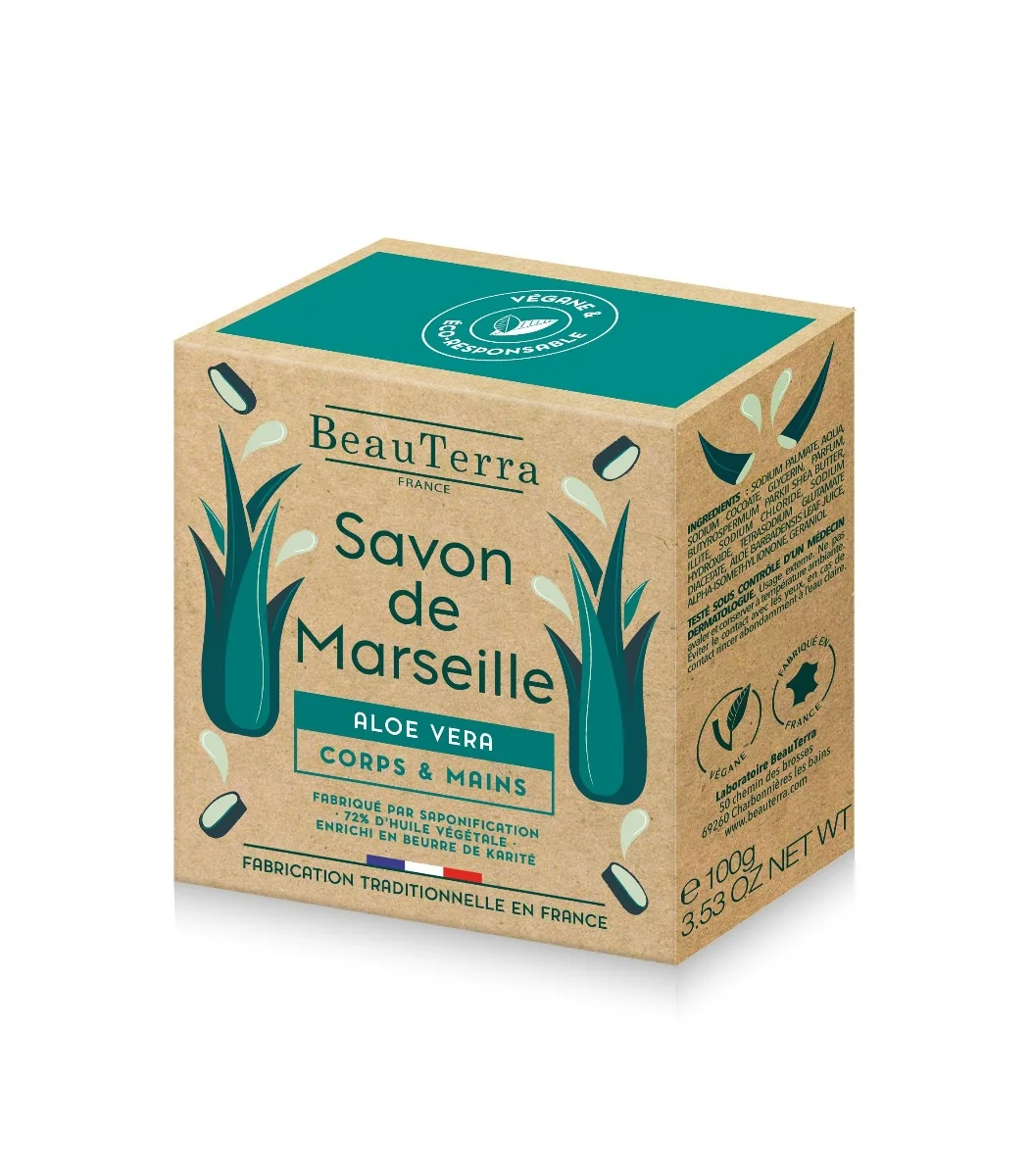 Marseillské tuhé mydlo - Aloe Vera - 100g 1×100 g, tuhé mydlo
