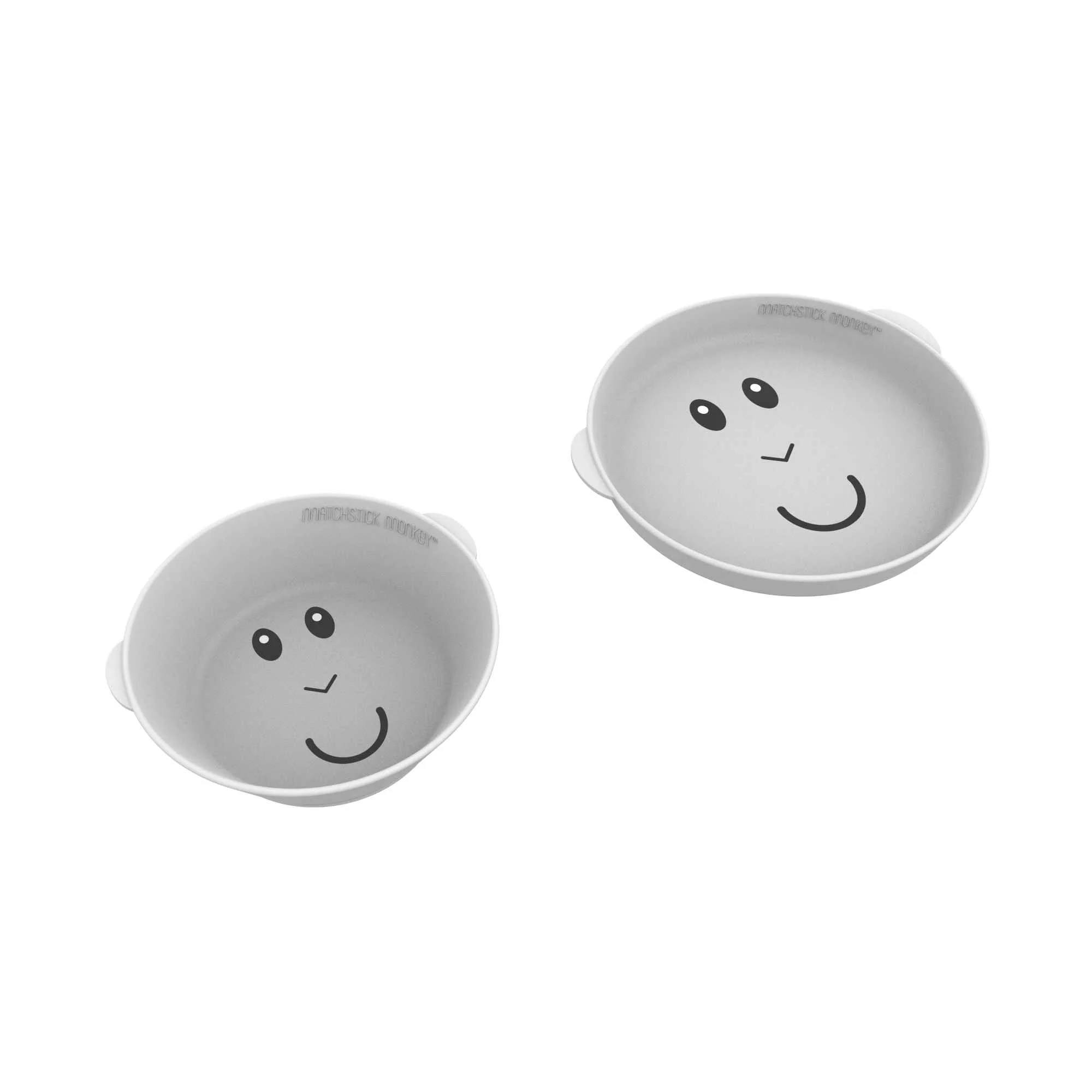 MATCHSTICK MONKEY Súprava taniera a misky, cool grey 1×1 set, detský riad