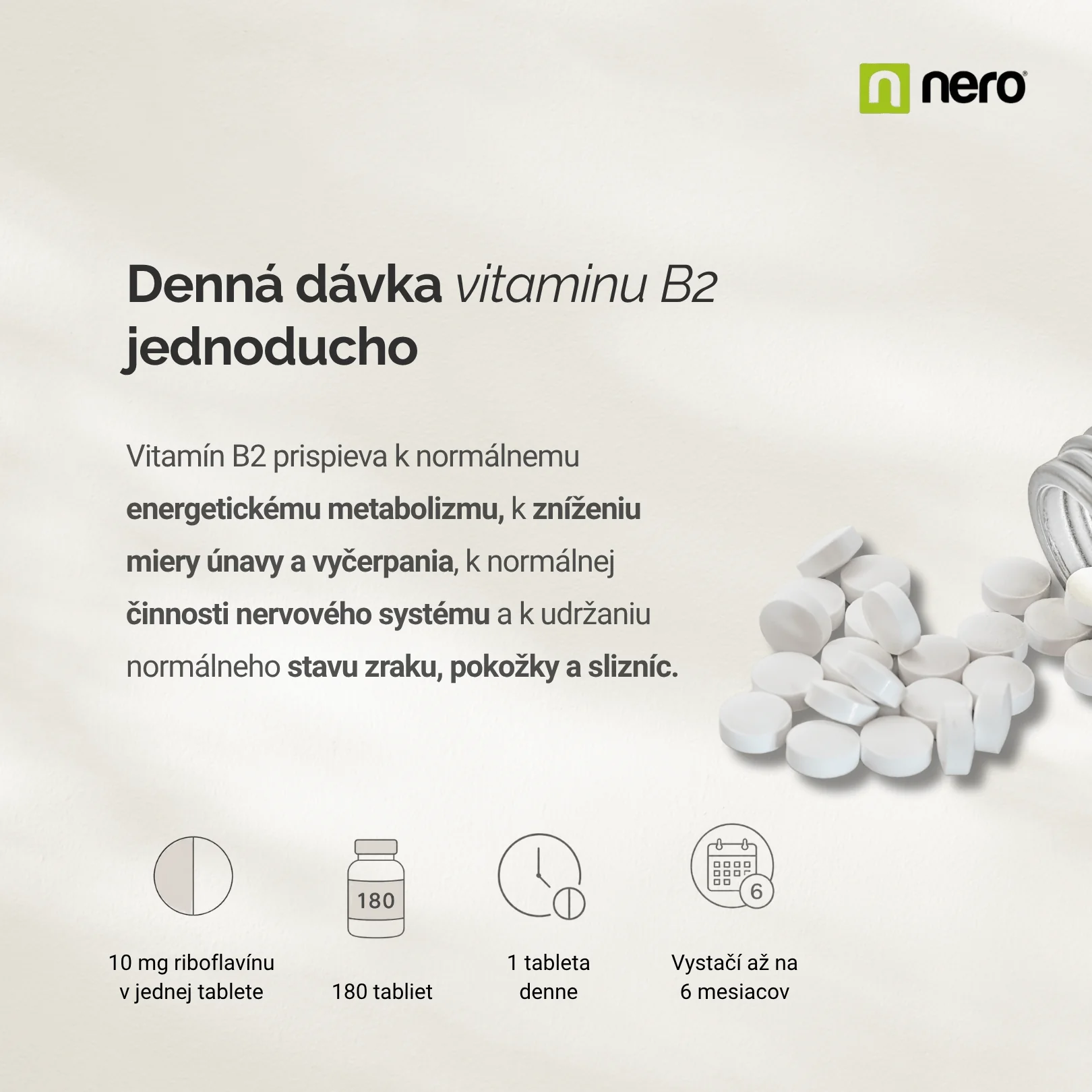 NERO Vitamin B2 RYBOFLAVIN 10 mg 180 tabliet
