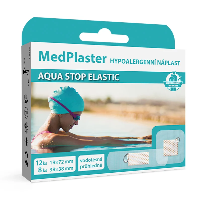 MedPlaster Náplasť AQUA STOP ELASTIC 1×20 ks, vodeodolná s vankúšikom