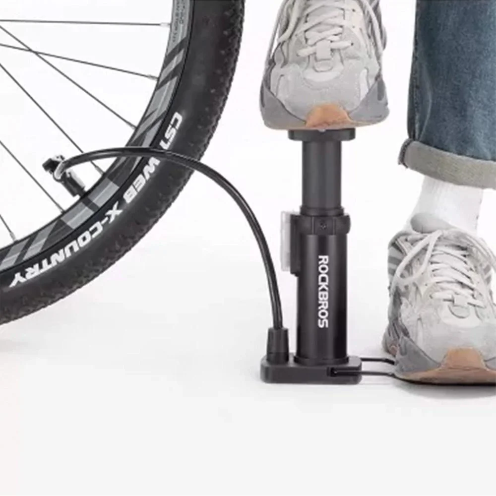 Rockbros Floor pumpa na bicykel s tlakomerom, čierna