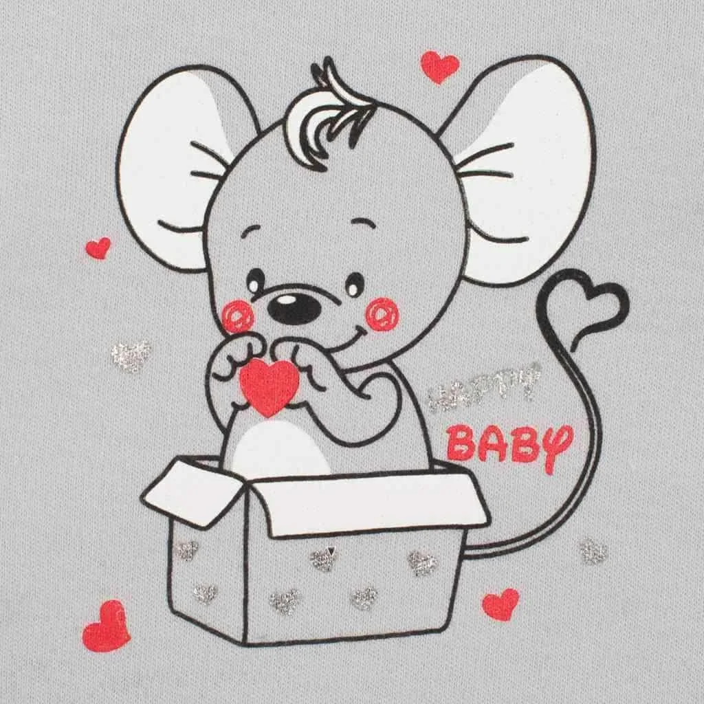 Dojčenská súpravička New Baby Mouse sivá 86 (12-18m), 20C42248