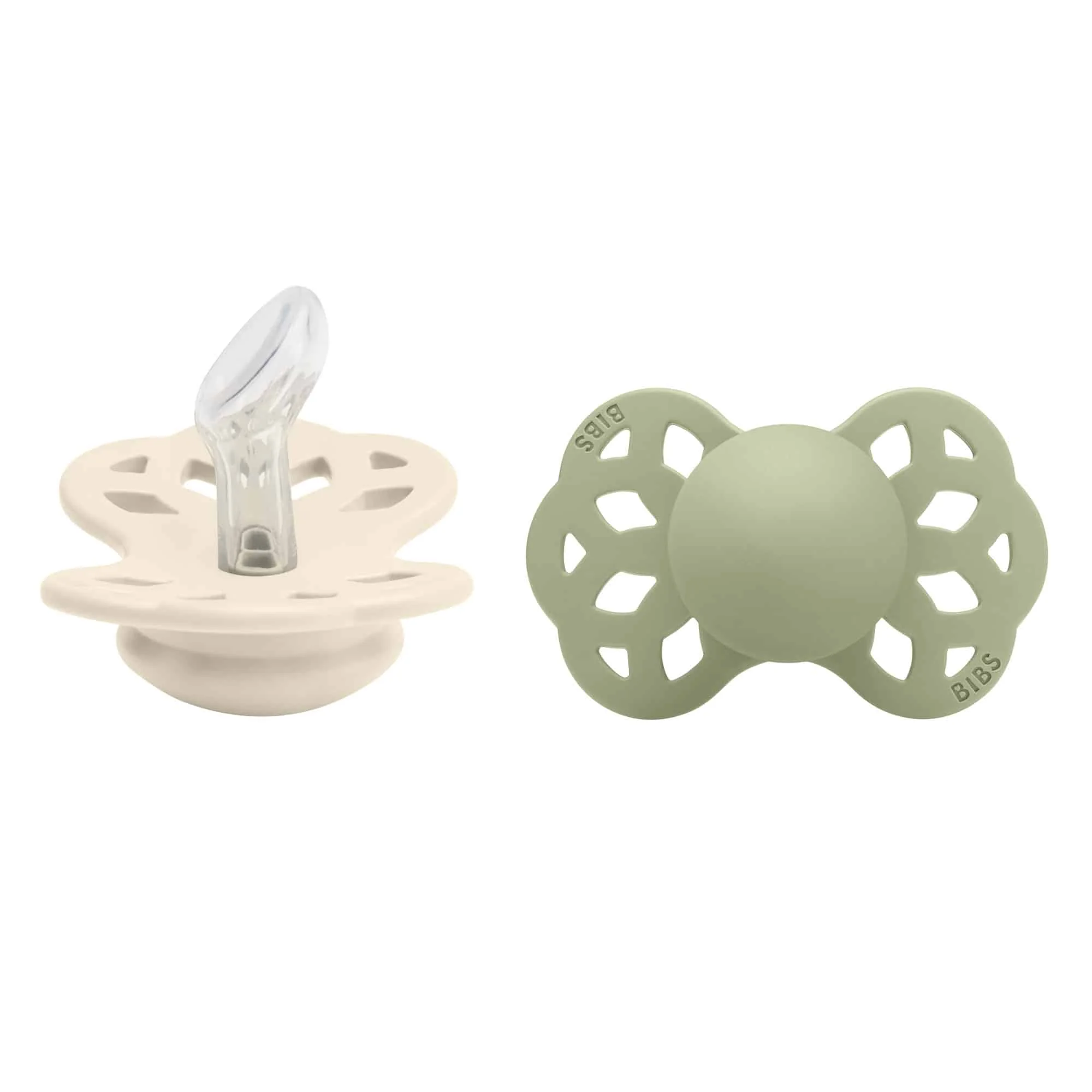 BIBS Infinity anatomické cumlíky zo silikónu 2ks veľkosť 1 - Ivory / Sage