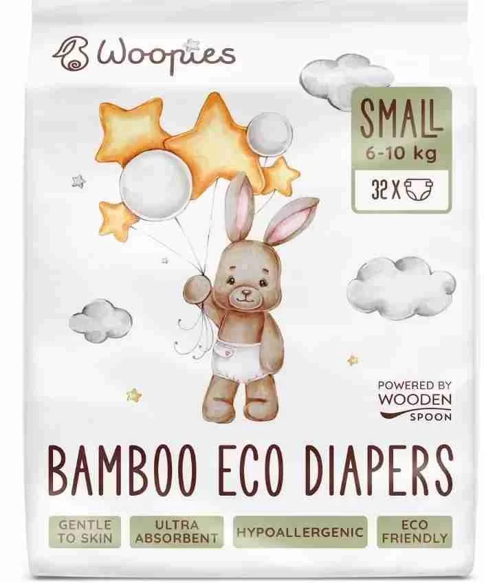 Wooden Spoon Woopies detské EKO plienky Small 6-10 kg 32 ks 1×32ks, EKO plienky