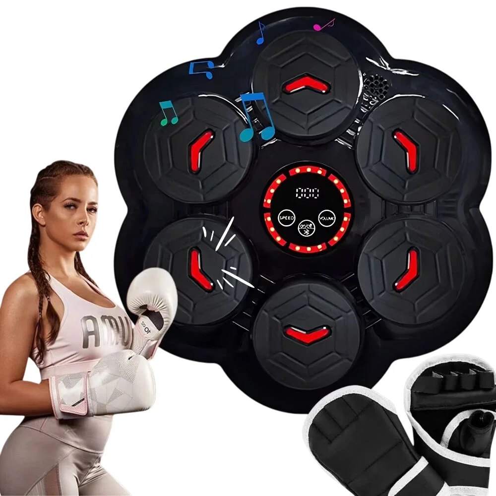 Boxerský tréningový terč s LED osvetlením, Bluetooth hudbou a rukavicami